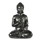 Bouddha Hindou en pierre reconstituée, ton ciré ardoise H40cm